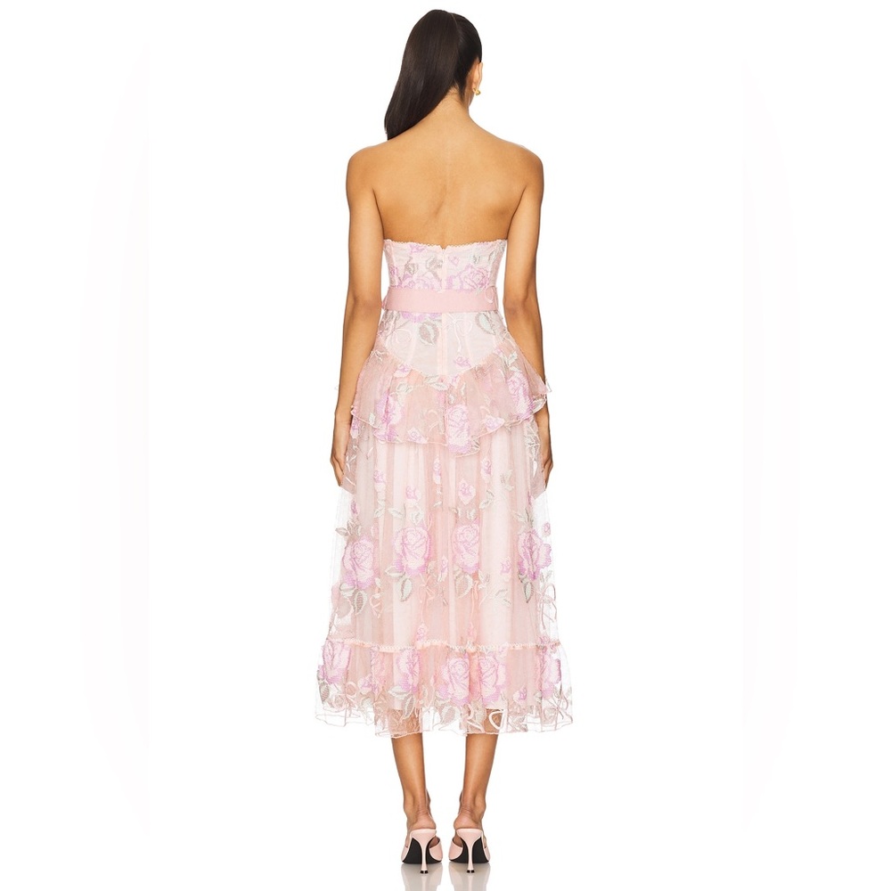 FOR LOVE & LEMONS Emmeline Embroidery Ruffle Midi Dress Size XS NWT - Picture 6 of 8